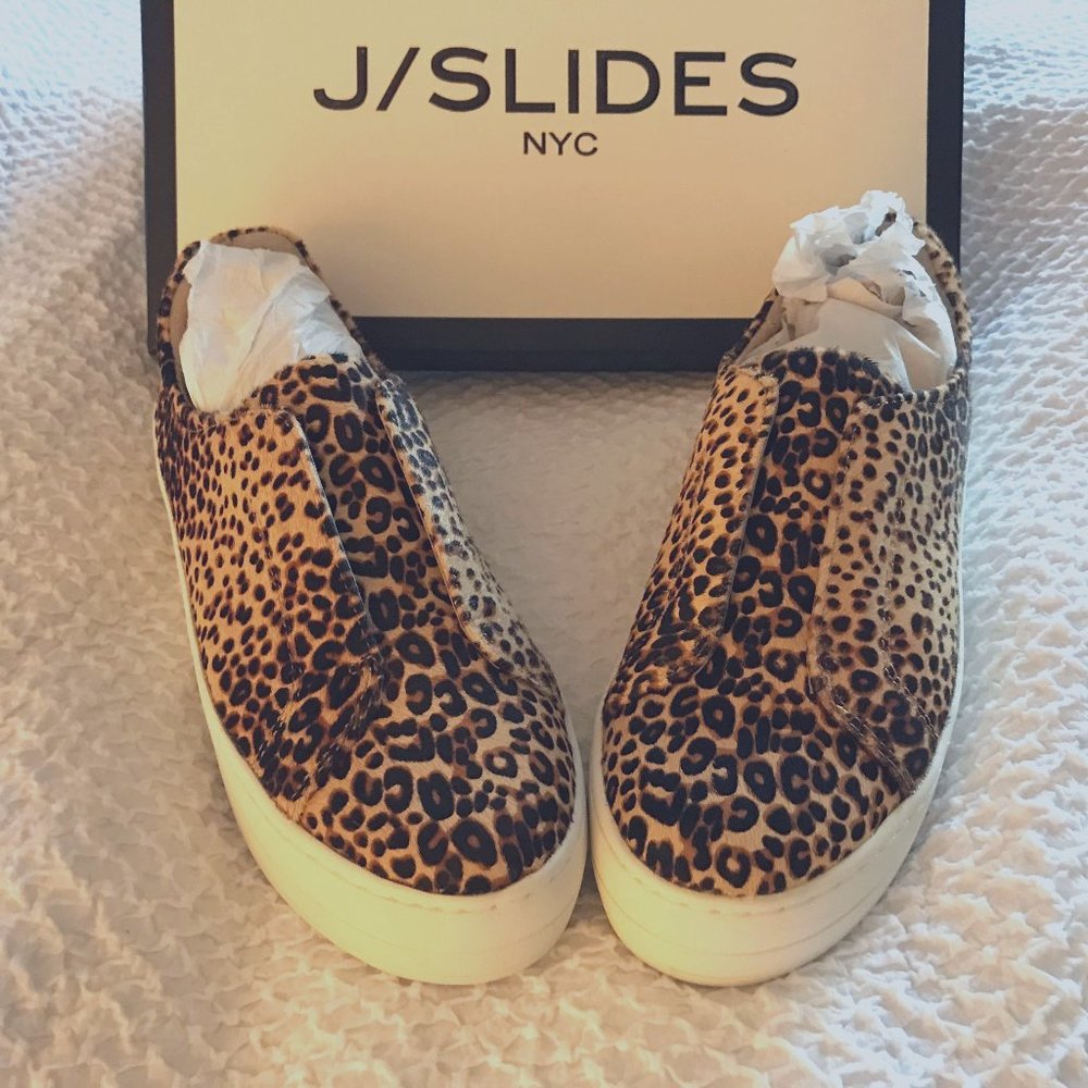 J/Slides Heidi Leopard Calf Hair Sneaker